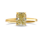 Light Yellow Radiant Diamond Solitaire Ring