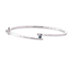 Fancy Deep Blue Green Radiant Diamond Hinged Bangle Bracelet