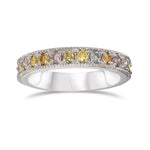 Multicolored Diamond Milgrain Band Ring