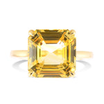 Emerald Shape, Yellow Sapphire Solitaire Ring