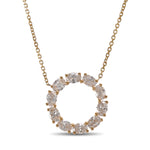 Hoop Oval White Diamond Pendant