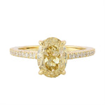 Fancy Brownish Yellow Oval Side-stone Diamond Ring