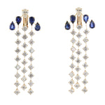 Sapphire & Diamond Drop Cascade Earrings