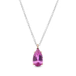 Pear Pink Sapphire Solitaire Pendant