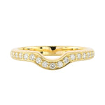 Contoured Diamond Wedding Ring Band