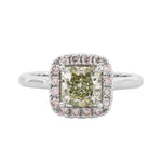 Chameleon Radiant Halo Diamond Ring