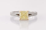 Semi-mount Solitaire Ring with Open-pave Split-Shank