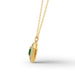 Emerald and Diamond Yellow Gold Pendant