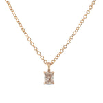 Fancy Light Orangy Pink Radiant Solitaire Diamond Pendant