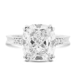 Colorless Cushion Diamond Solitaire Ring