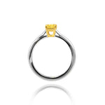 Fancy Intense Yellow Radiant Diamond solitaire ring