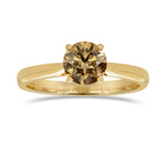 Fancy Dark Orange Brown Diamond Solitaire engagement ring