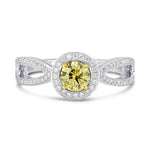 Fancy Intense Yellow Round Brilliant Diamond Engagement Ring