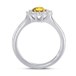 Fancy Vivid Orange Yellow Round Brilliant Diamond Ring