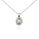 Fancy Light Yellow Oval Diamond Pendant