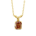 Fancy Deep Yellowish Orange Radiant Diamond Solitaire Pendant