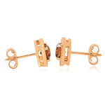 Fancy Brown Round Diamond Floating Halo Earrings