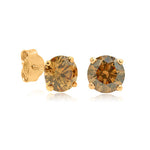 Fancy Brown Stud Earrings