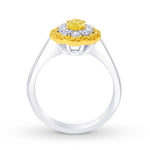 Fancy Vivid Yellow Oval Diamond Ring