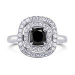Fancy Black Diamond Double Halo Ring