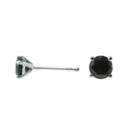 Black Round Diamond Stud Earrings