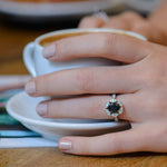 Round Black Diamond Designer Halo Ring