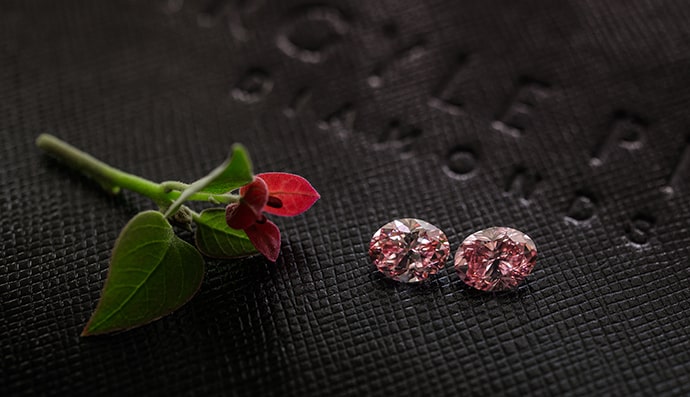 A pair of Argyle Pink Diamond Tender Diamonds