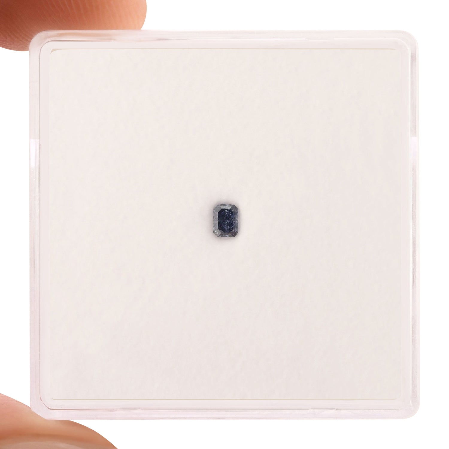 0.05 Carat Fancy Dark Gray Blue Radiant Diamond (VS2) GIA