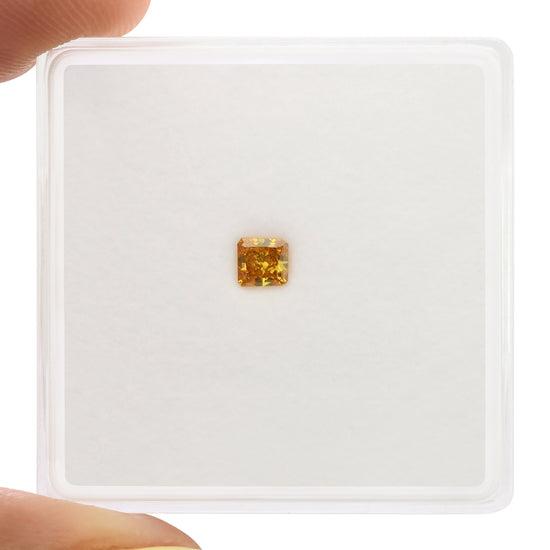 0.13 Carat Fancy Intense Yellow Orange Radiant Diamond (VS2) GIA