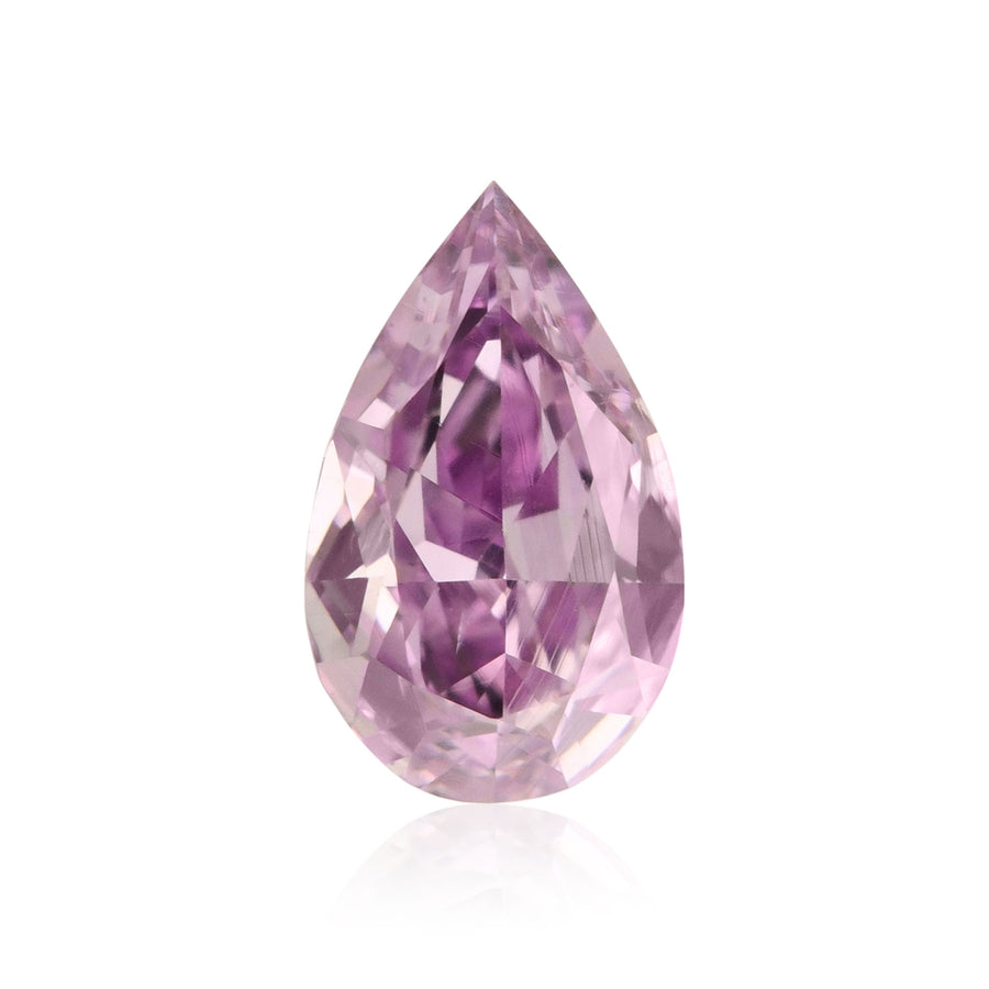 0.14 Carat Fancy Intense Pinkish Purple Pear Diamond (VS2) GIA