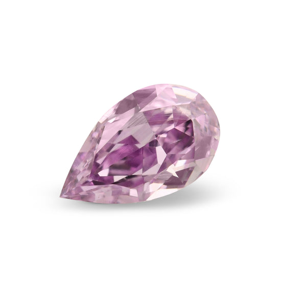 0.14 Carat Fancy Intense Pinkish Purple Pear Diamond (VS2) GIA