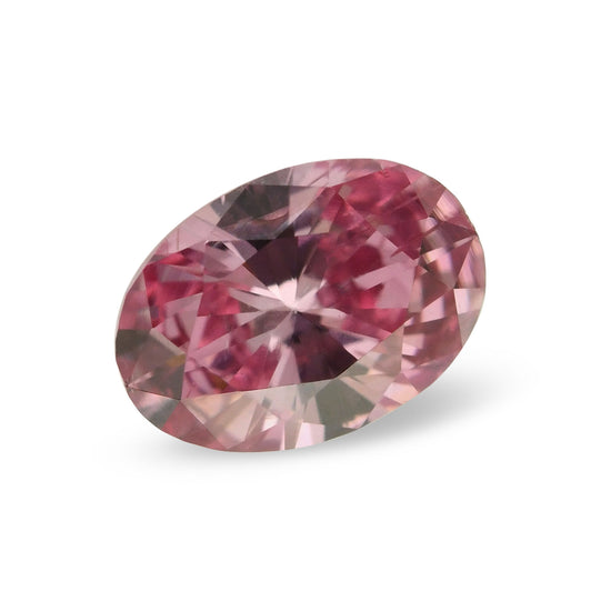 0.16 Carat Fancy Vivid Purplish Pink Oval Diamond I2 GIA