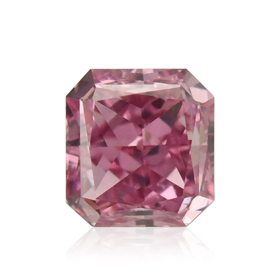 Diamante Radiante 0,16 carati Fancy Vivid Purplish Pink VS2 GIA