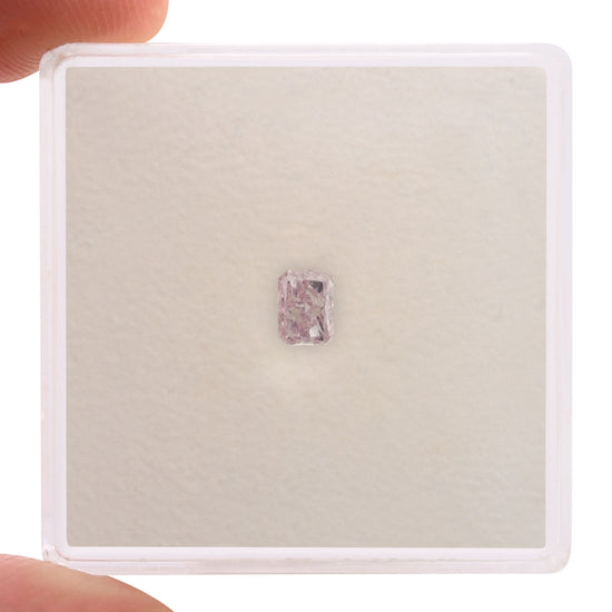 0.17 Carat Fancy Light Purplish Pink Radiant Diamond SI1 GIA