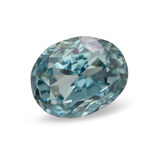 0.18 Carat Fancy Intense Green Blue Oval Diamond VS1 GIA
