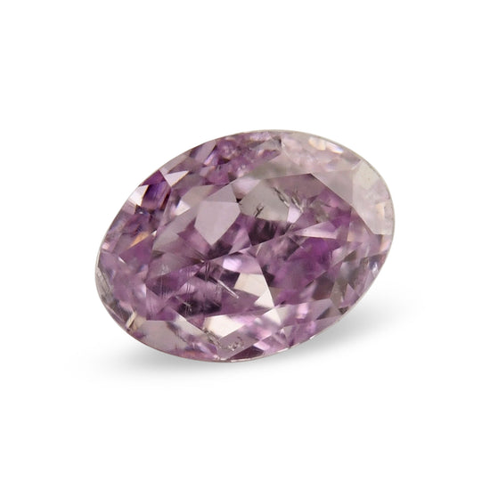 0.18 Carat Fancy Intense Pinkish Purple Oval Diamond I1 GIA