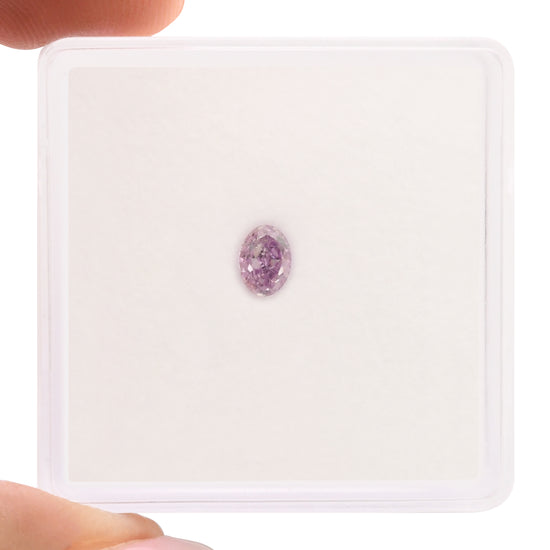 0.18 Carat Fancy Intense Pinkish Purple Oval Diamond I1 GIA