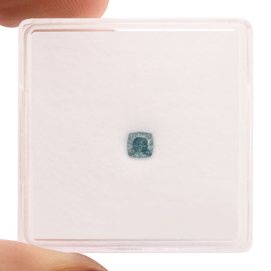 0.20 Carat Fancy Vivid Green Blue Cushion Diamond VS1 GIA
