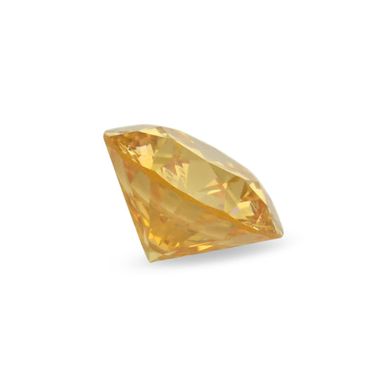 0.20 Carat Fancy Intense Yellow Orange Round Diamond SI2 GIA