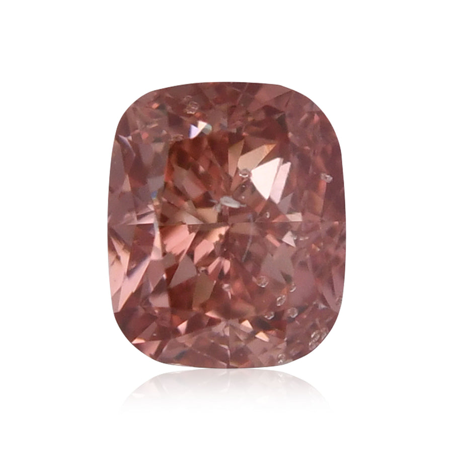 0.21 Carat Fancy Deep Orangy Pink Cushion Diamond I1 GIA