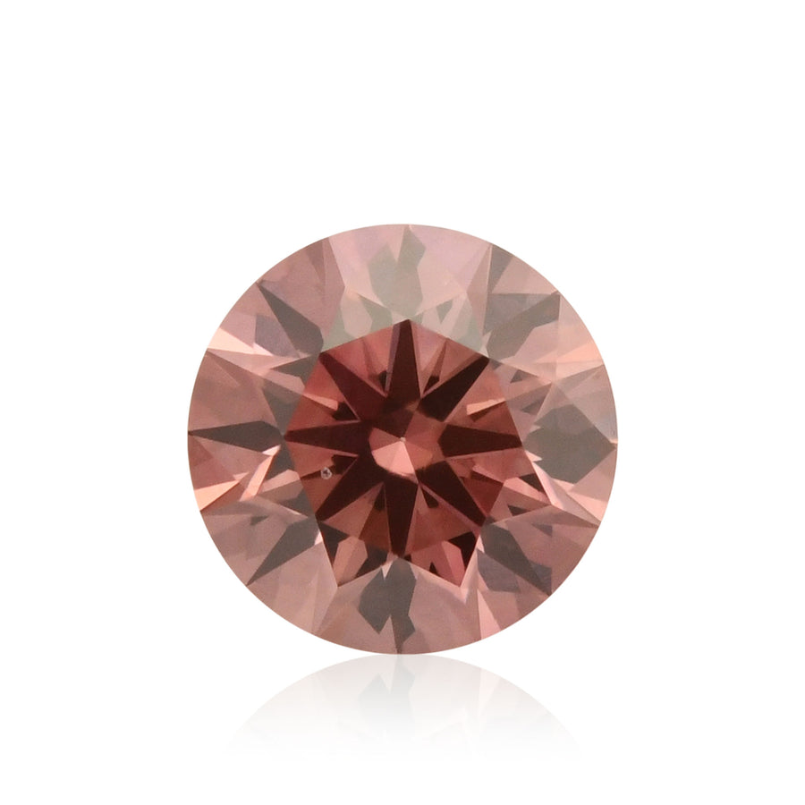 0.22 Carat Fancy Deep Brownish Orangy Pink Round Diamond VS1 GIA
