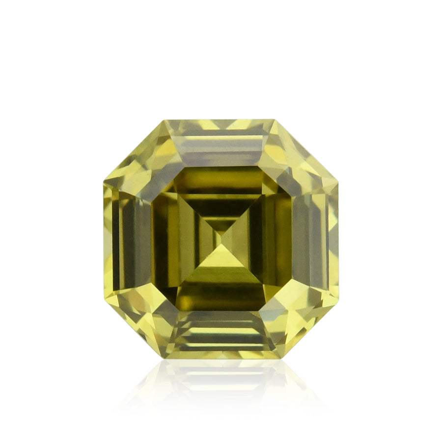 Diamante Asscher 0,23 carati Fancy Deep Brownish Greenish Yellow VS1 GIA