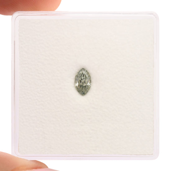 0.23 Carat Fancy Grayish Bluish Green Marquise Diamond VS2 GIA
