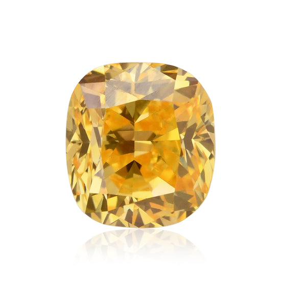 ألماسة وسادة 0.23 قيراط بلون Fancy Vivid Orange Yellow بدرجة VS2 GIA