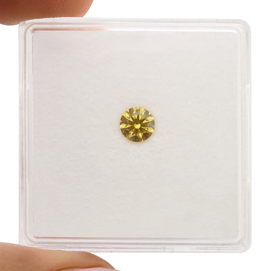 0.25 Carat Fancy Orange Yellow Round Diamond SI1 GIA