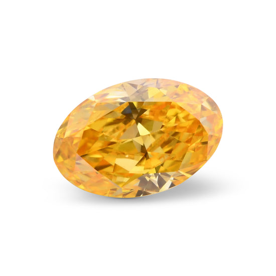 0.25 Carat Fancy Vivid Yellow Orange Oval Diamond VS2 GIA
