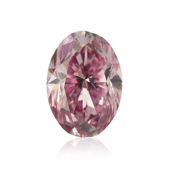 ماسة بيضاوية اللون الوردي المائل إلى الأرجواني، فئة "فانسي فيفيد"، وزن 0.27 قيراط، درجة نقاء SI2، شهادة GIA