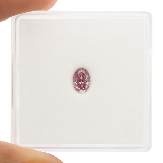 0.27 Carat Fancy Vivid Purplish Pink Oval Diamond SI2 GIA