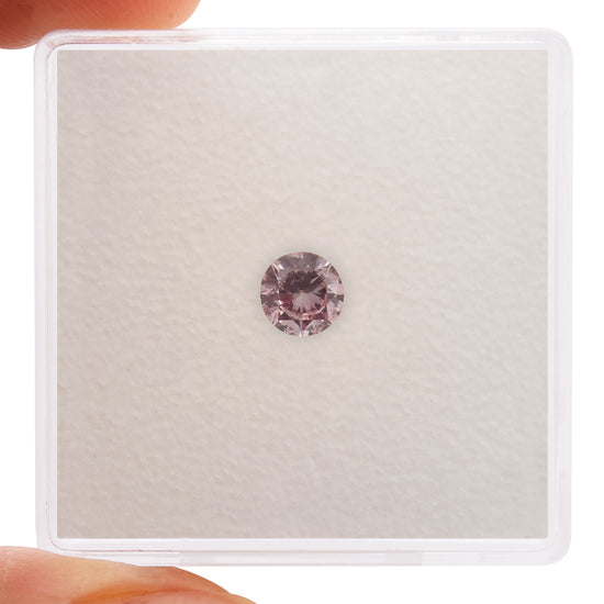 0.30 Carat Fancy Purplish Pink Round Brilliant Diamond I1 GIA