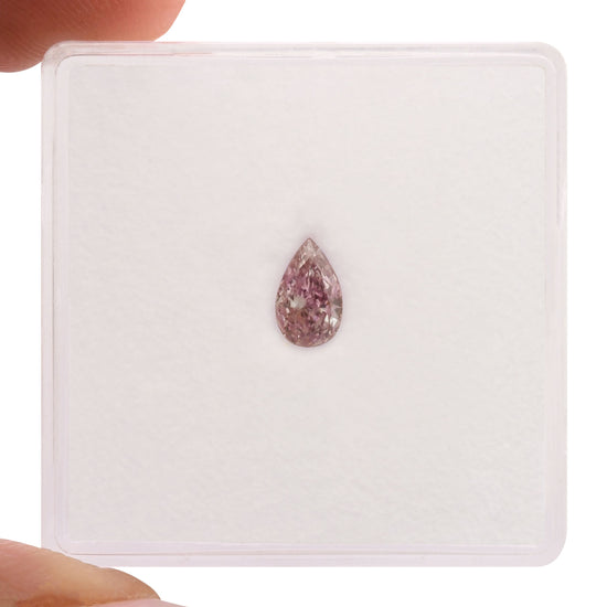 0.30 Carat Fancy Purple Pink Pear Diamond SI1 GIA